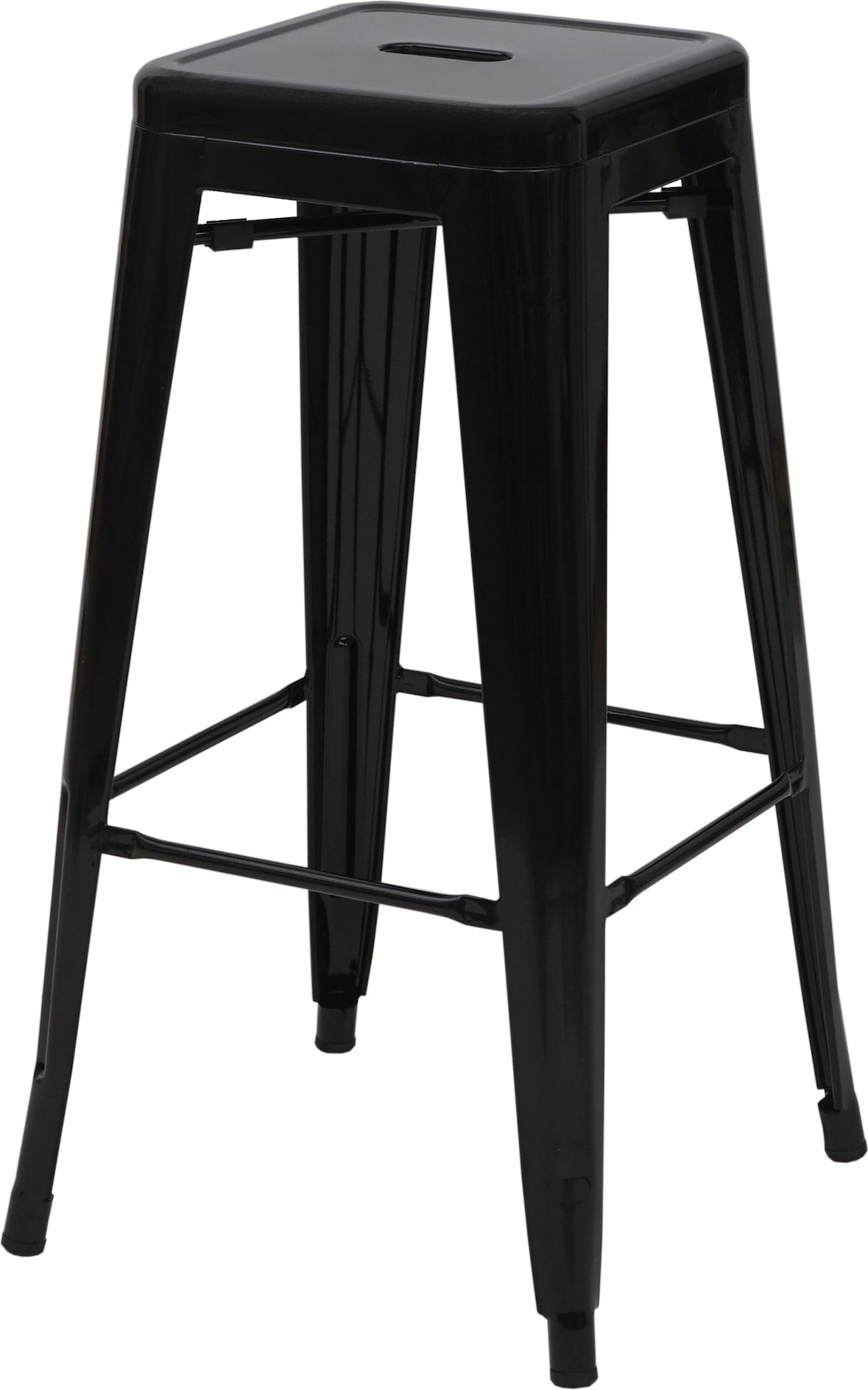 4er-Set Barhocker | Sitzhöhe 77cm | Metall Industriedesign stapelbar | Schwarz | Barstuhl Tresenhocker