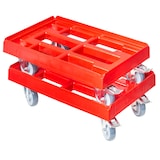 thumbnail of Transportroller für Kisten 60 x 40 cm mit 2 Bremsen in rot