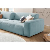 thumbnail of KAWOLA Sofá extra ancho PALACE 3 plazas con ajuste de la profundidad del asiento Pana azul claro