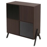 thumbnail of Kommode HWC-O40, Schrank Sideboard Highboard mit Türen Staufächer, MDF Metall Melamin 94x79x40cm ~ Walnuss-Optik