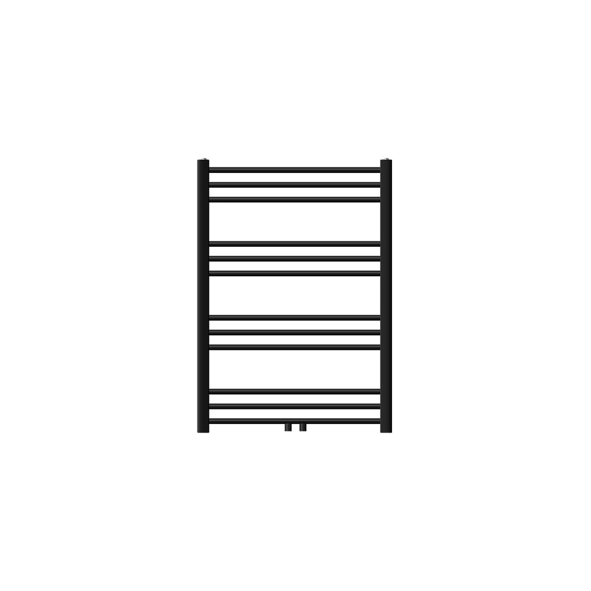 Badheizkörper Sahara 750x800 mm Schwarz matt gebogen mit Mittelanschluss