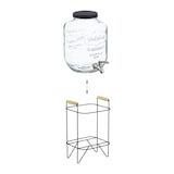 thumbnail of Relaxdays Getränkespender mit Ständer, Limobehälter 5L, Edelstahl Zapfhahn & Deckel, Wasserspender, Glas, transparent