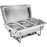 thumbnail of Morleos Speisewärmer Chafing Dish Basic Set | 3x GN 1/3 Behälter | 61x36x32cm | Edelstahl | Wärmehaltebehälter Buffet Gastronomie Catering