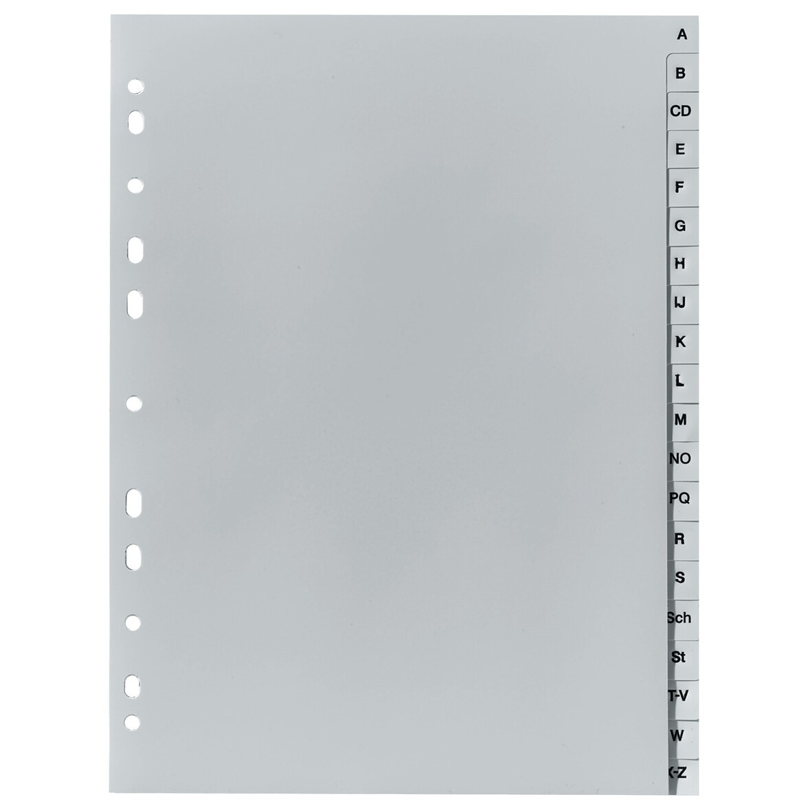 5 x FALKEN Register PP Kunststoff-Register DIN A4 A-Z ABC alphabetisch 20-teilig grau