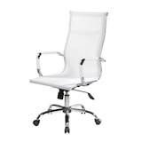 thumbnail of Dmora Sedia da ufficio Dfrosi, Poltrona direzionale con braccioli, Sedia ergonomica da ufficio, Bianco, 63x54h106/116 cm