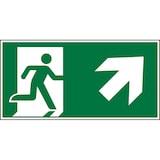 thumbnail of Rettungszeichen, Notausgang aufwärts rechts - ASR A1.3 (DIN EN ISO 7010) - 300x150x1.5 mm Kunststoff
