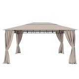 thumbnail of Gazebo Da Giardino 3x4 M Con Tende Laterali Richiudibili Struttura In Acciaio Robusto Copertura Impermeabile 180 g/m² 4 Teli Laterali Esterno Ecrù