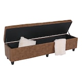 thumbnail of Cassapanca portaoggetti panca Kriens XXL, tessuto/tessuto, 180x45x45cm ~ finto camoscio