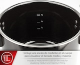 thumbnail of MAGEFESA CASTELL Olla a Presión Rápida Negra de 6 Litros Fabricada en Acero Inoxidable 18/10, Con Fondo Difusor y Pomo Rotatorio, Apta en Inducción