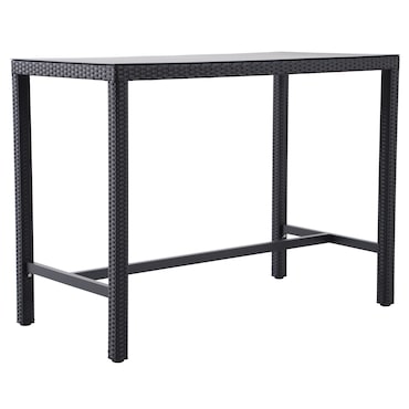 METRO PROFESSIONAL Mesa de bar gastronómica Balsario, alumínio/PE rattan, 140 x 70 cm, preto