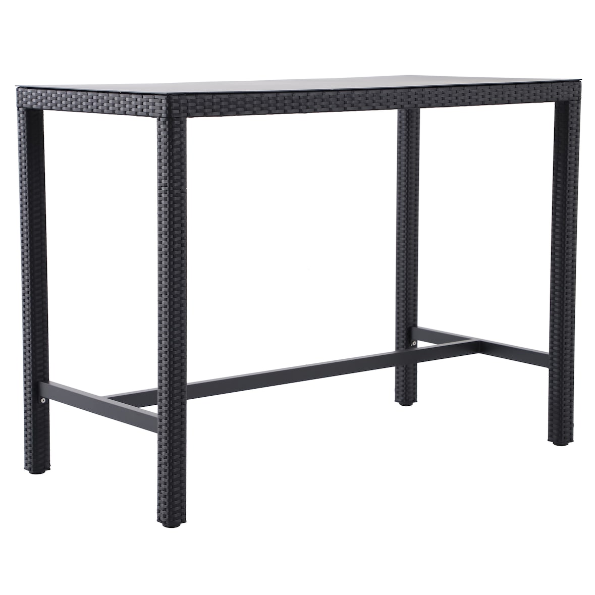 METRO PROFESSIONAL Gastro Bartisch Balsario, Alu/PE-Rattan, 140 x 70 cm, schwarz