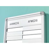 thumbnail of PROREGAL Anwesenheitstafel mit 30-Positionen | HxB 24x75cm | auf Deutsch | inkl. Befestigungsmaterial & blanko Namenschilder | Aluminium/Weiß
