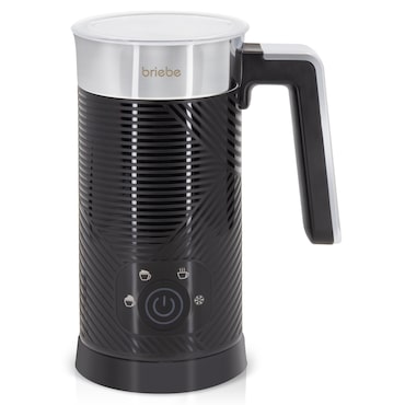 Briebe Elegance Batedor de Leite Elétrico 4 em 1, Aquecedor, Espuma Quente/Frio 130ml, Leite Quente 300ml, MF1172BLK, Preto, 500W