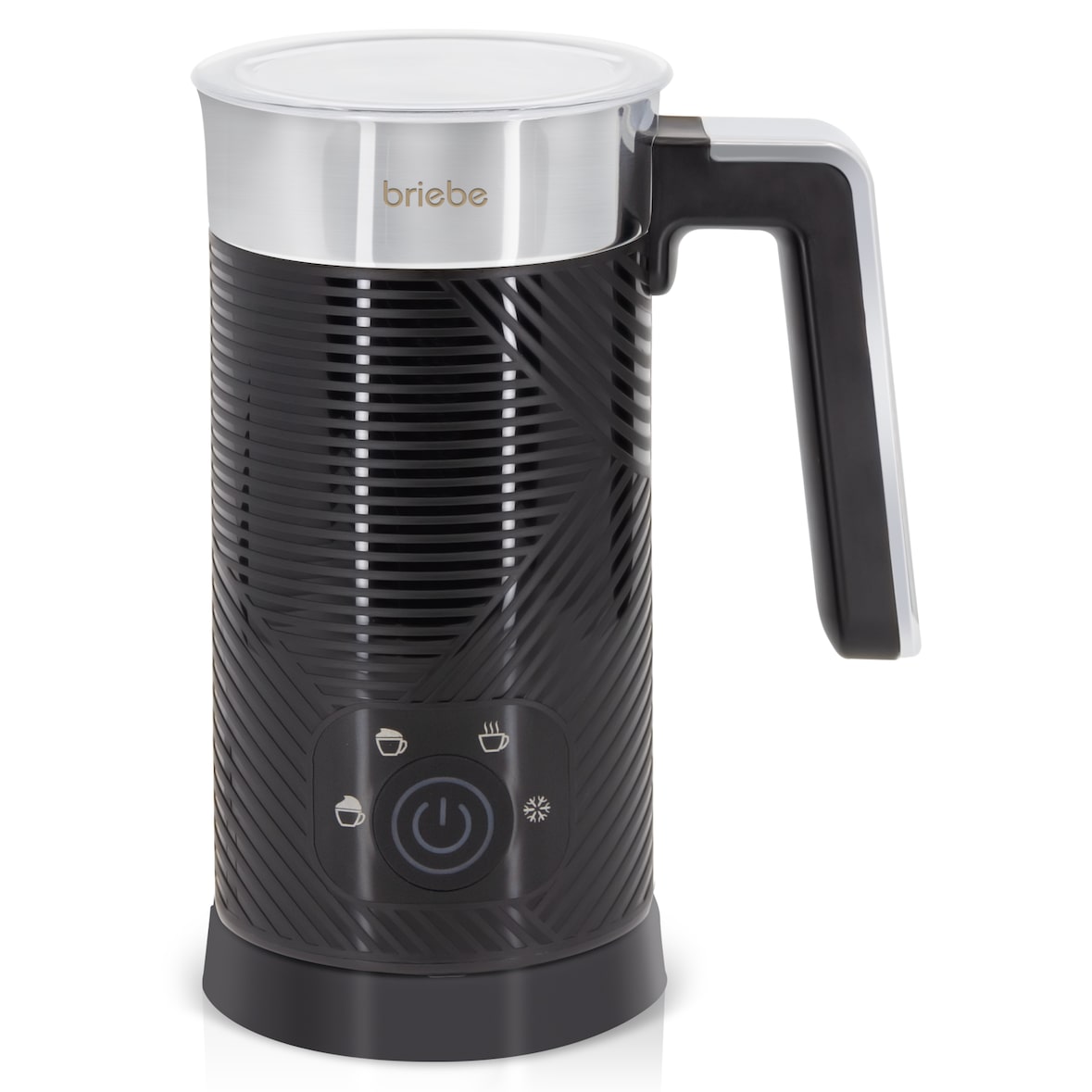 Briebe Elegance Milchaufschäumer Erhitzer Kalt-/Heißschaum 130ml, Warme Milch 300ml, MF1172BLK, Schwarz, 500W