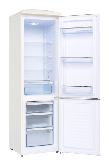 FrigeluX Réfrigérateur combiné design rétro 255L dont congélateur 4* de 63L, Crème CB255RCA++