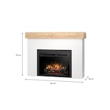 thumbnail of AVEN – Freistehender elektrischer LED-Kamin, Mattweiß/Helle Eiche, 26"