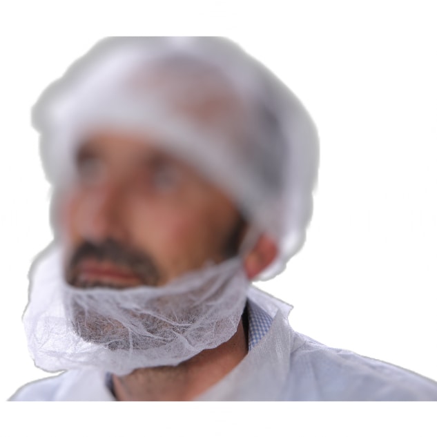 Cache-barbe non tissé Blanc x 1000 - MEDIPROTEC