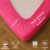 thumbnail of EXKLUSIV HEIMTEXTIL Marke Jersey Spannbettlaken 200 x 220 cm Pink 100% Baumwolle Öko - Tex Zertifiziert Bed-Sheet Bettlaken Spannbetttuch Topper Leine