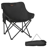 thumbnail of Campingstuhl faltbar Schwarz 61x54x66 cm mit Seitentasche Tragetasche Stahlgestell wetterfester Sitz aus Polyester für Outdoor und Garten