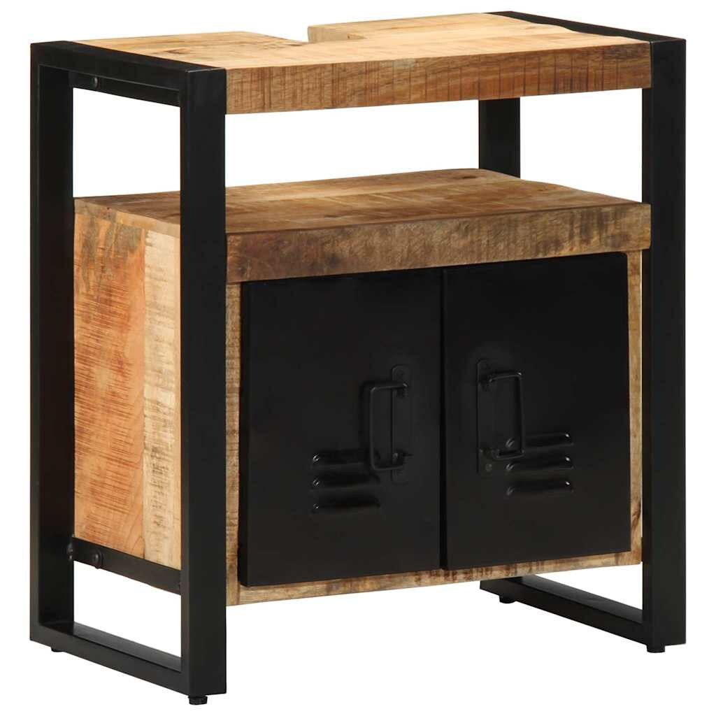 Helloshop26 - Moderner Badezimmerschrank mit Ablage 55 x 35 x 60 cm aus massivem braunem Mangoholz 02_0057641