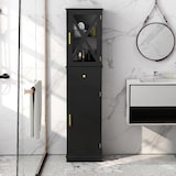 thumbnail of COSTWAY Badezimmerschrank, hoher Schrank mit verstellbaren Einlegeböden, Schublade, Badezimmerschrank