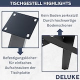 thumbnail of DELUKE® Tischgestell Metall SIDER Schwarz Robuste Verarbeitung Tischbein Tischkufen Tischgestell für Holztisch Esstisch 72x80x160cm