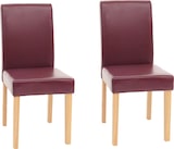 thumbnail of 2er-Set Esszimmerstuhl Stuhl Küchenstuhl klassisch und zeitlos  | HxBxT 90x43x56cm | Sitzhöhe 45cm |  Kunstleder  |  helle Beine |  Rot