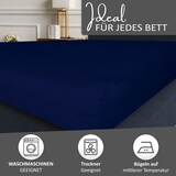 thumbnail of Spannbettlaken Jersey 100% Baumwolle 120-130x200 cm Dunkelblau 2er Pack
