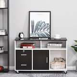 thumbnail of Mueble Auxiliar de Oficina Mueble Archivador con Ruedas Estantes y Cajones Armario Multiusos con Gran Almacenaje 100x35x65 cm