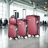 thumbnail of tectake Set de valises rigides Cleo 4 pièces avec pèse-valise 48 x 30,5 x 75 cm Rouge Bordeaux