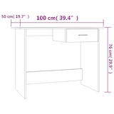 thumbnail of vidaXL Bureau 100x50x76 cm bewerkt hout gerookt eikenkleurig