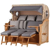 thumbnail of Strandkorb - bene living - Königssee Dreisitzer Teak Bullauge - PE shell - Modell 544 - inkl. Liftersystem
