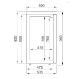 thumbnail of Gastro barkoeler Barkoelkast zwart 3 glazen deuren, 500l, 1940x550x950 mm