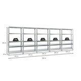 thumbnail of PROREGAL 5x Schwerlastregal Steel Eagle | HxBxT 180x100x40 cm | Fachlast 130kg | Verzinkt | Stecksystem Lagerregal Regalsystem 5 Stk.