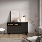 thumbnail of Credenza, Mobile, Cucina, Madia, mobile ingresso, 150x35x87cm, 3 Porte, Camino elettrico, Design industriale, Stile moderno, Nero _ 67_4