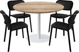 thumbnail of RestooTab - XL-Tisch Rome Ø120cm mit 4 Stühlen - Tischsäule weiße Tischplatte Eiche delano