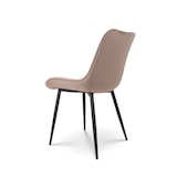 thumbnail of KOSMI - Lot de 2 chaises beiges style scandinave avec assise en tissu rembourré et pieds en métal noir