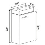 thumbnail of VCM Badmöbel Waschtisch Slito Weiß H. 60 x B. 41 x T. 22 cm