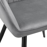 thumbnail of tectake Stoel Marilyn, fluweeloptiek, gestikt - grijs / zwart, Set van 6 - 405738