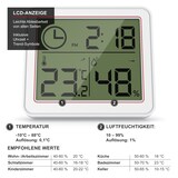 thumbnail of BEARWARE - Thermometer Hygrometer - Temperatur und Luftfeuchtigkeit - Uhrzeit - gut ablesbare LCD-Anzeige - Magnethalter, Aufhängeöse und Standfuß