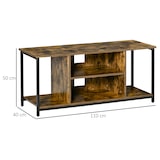 thumbnail of HOMCOM Móvel de TV até 55" Industrial com Prateleira Ajustável 110x40x50cm Rústico