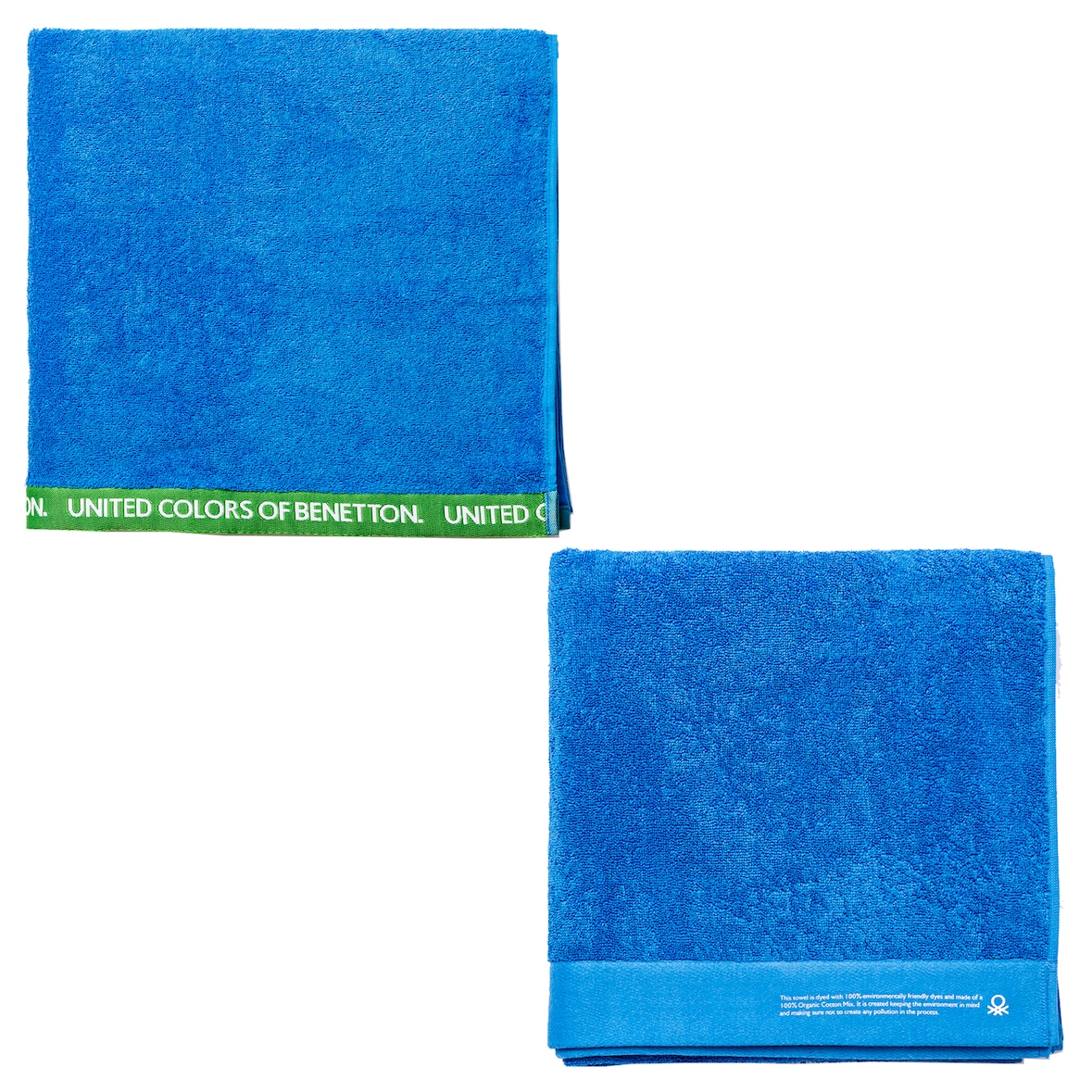 Benetton Conjunto de 2 toalhas 90X150Cm + 90X160Cm Algodão Orgânico 450Gsm Azul