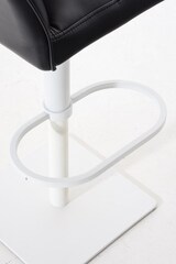 thumbnail of Décoshop26 - Barhocker hoher Tresenhocker quadratische Ziernähte schwarzer PVC-Sitz weißes Metallgestell 10_0004740