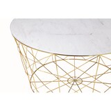 thumbnail of SalesFever Couchtisch mit Metallkorb Ø 80 cm | Glasplatte foliert in Marmor-Optik | Gestell Metall | B 80 x T 80 x H 45 cm | weiß-gold