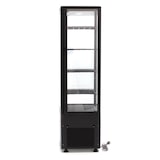 thumbnail of Maxima - 9400816 Vitrina refrigerada 235 L negra cristales en 4 lados refrigeración por ventilador LED cerradura 0-12°C 51.5x48.5x169 cm