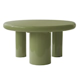 thumbnail of Table basse ronde 70 cm en MDF effet laqué vert olive