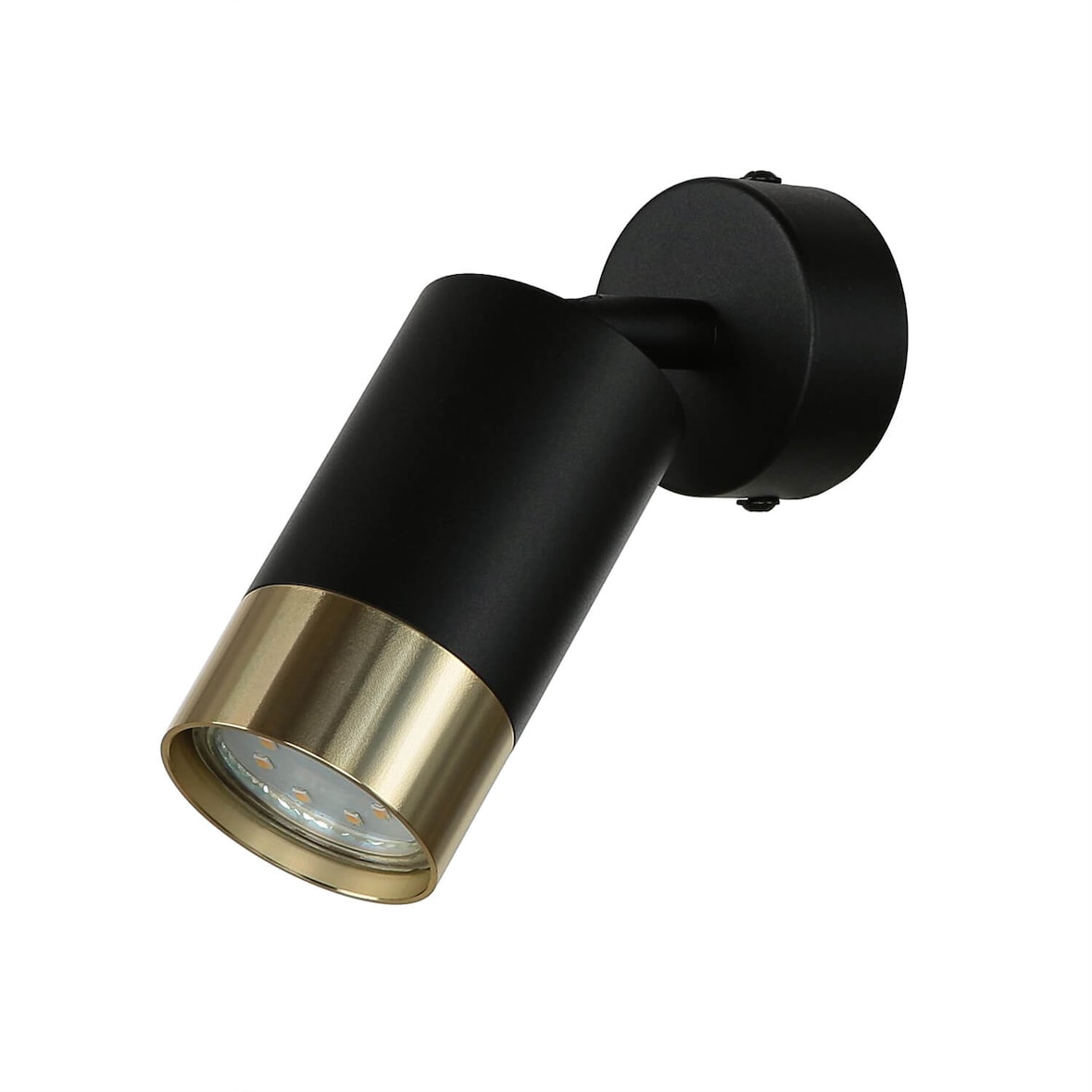 Wandspot ANDREW Schwarz Gold Aluminium 1x GU10 bis 35W | LE109697