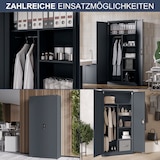 thumbnail of Mehrzweckschrank Metall abschließbar REKL Metallschrank | Schließfachschrank Putzmittelschrank Besenschrank Vorratsschrank, 185x90x45cm Anthrazit