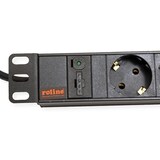 thumbnail of ROLINE 19-Zoll Steckdosenleiste 8fach, C14-Stecker, schwarz, 2 m