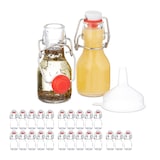 thumbnail of Relaxdays kleine Flaschen, 25er Set, 50 ml, Glasflaschen zum Befüllen, für Liköre & Öle, Bügelverschluss, transparent
